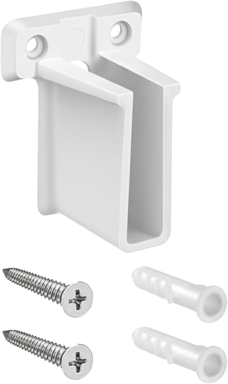 2PCS Plastic Wire Shelf End Brackets White Wall Mount Shelf Supports Screws