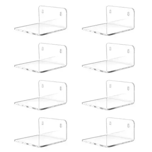 Acrylic Small Shelf Mini Floating Wall Shelf Wall Mounted Storage Shelf For Pic