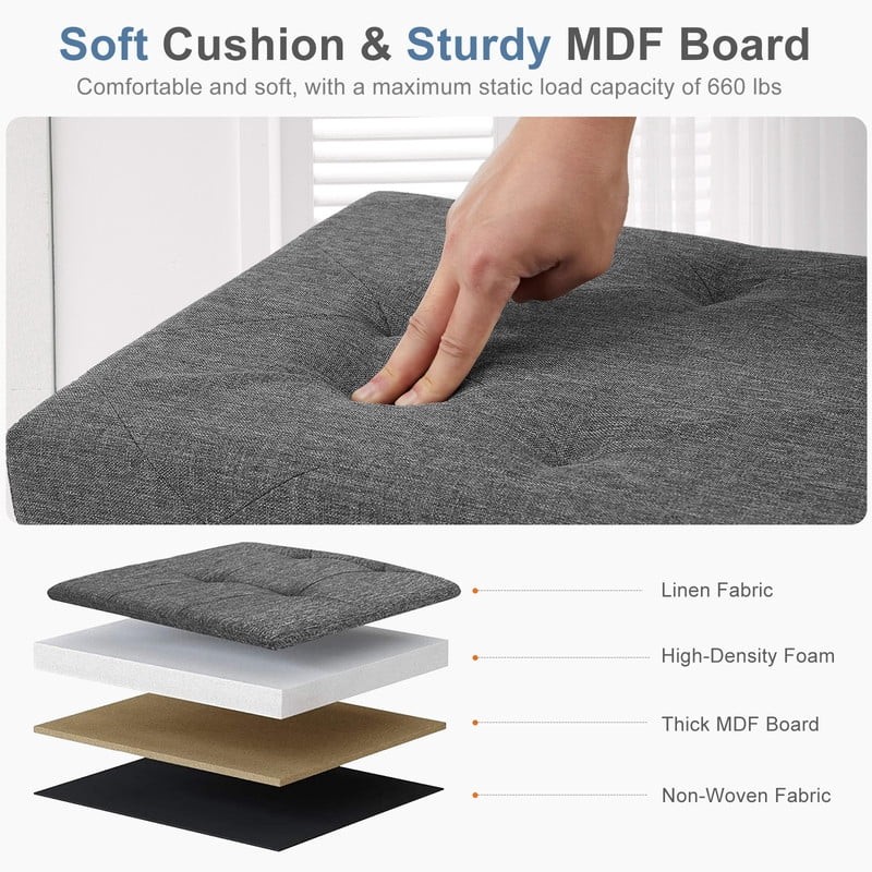 30 Inches Folding Storage Ottoman Bench Storage Chest Foot Rest Stool Bedroom