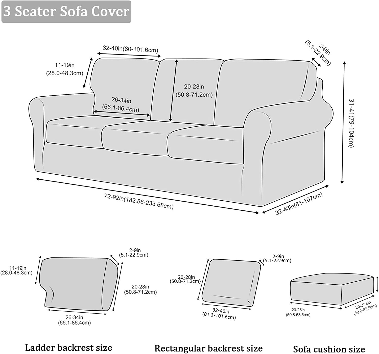 1/2/3 Seater Velvet Stretch Sofa Cover Thick Soft Armchair Slipcover 3/5/7-Piece