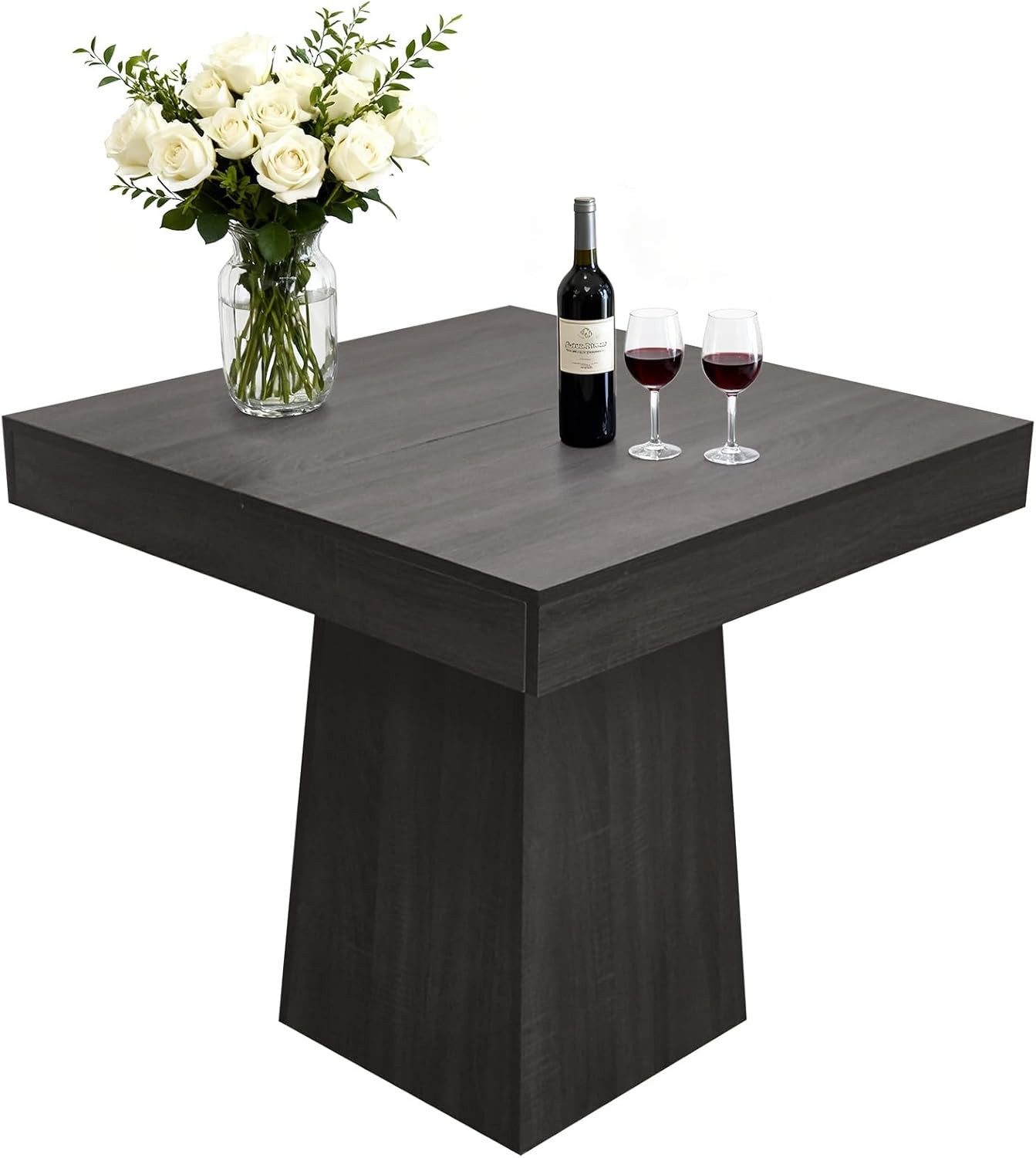 Square Dining Table for 4, 31.5inch Farmhouse Wooden Kitchen Table with Base