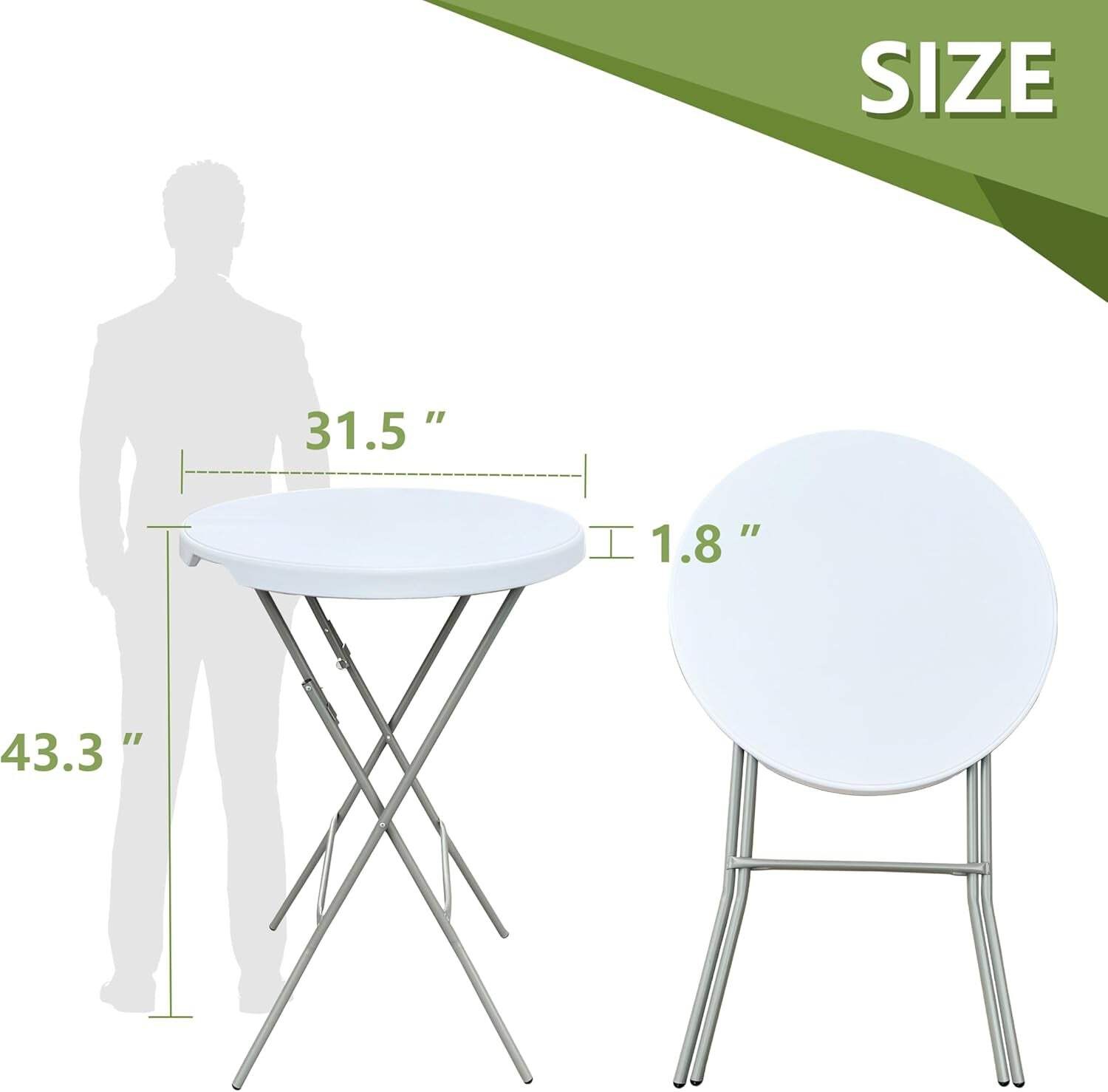 32 Inch White Ultra light weight Folding Table Outdoor