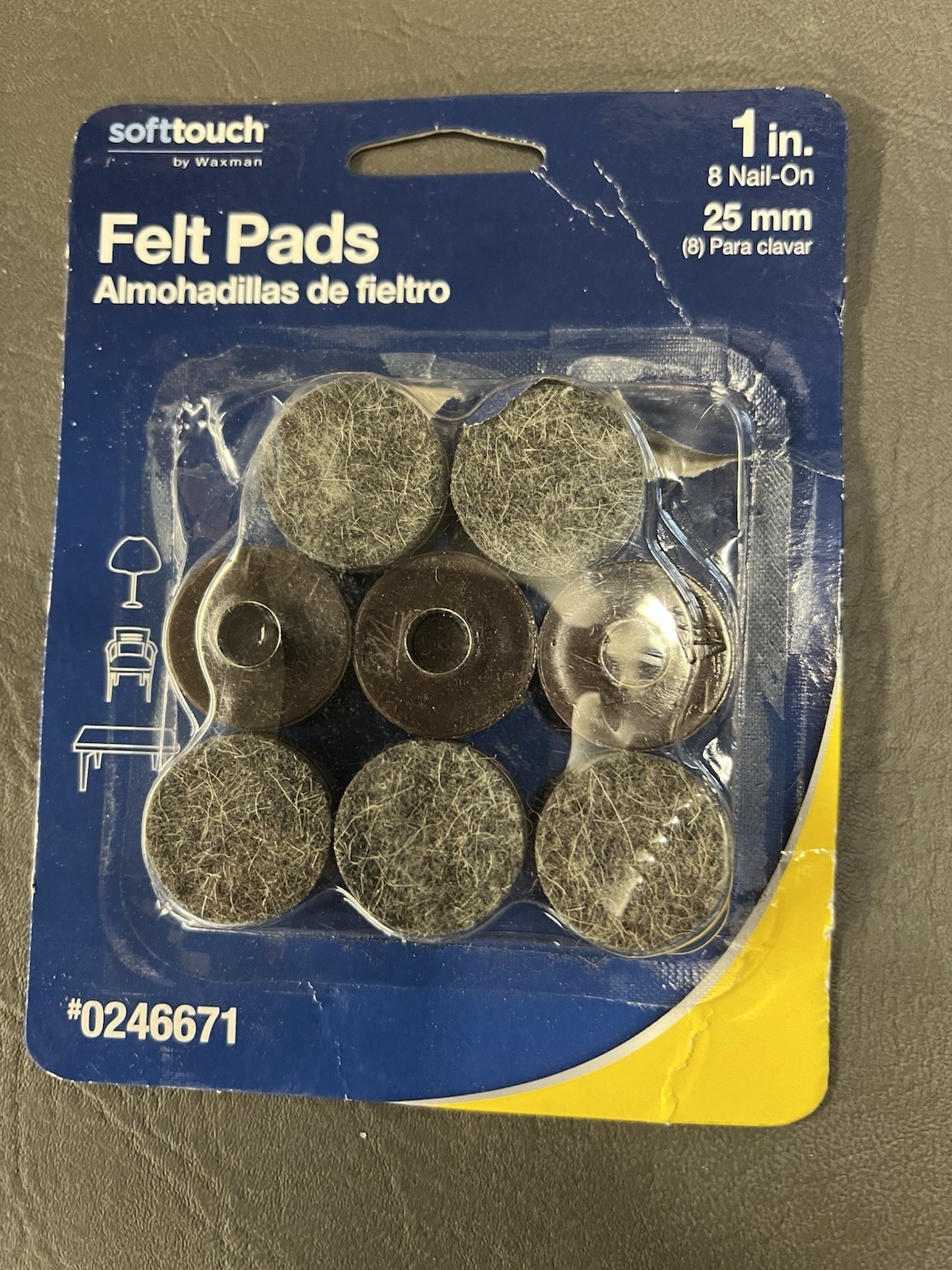 Soft Touch Nail On Felt Pads 8 Pack 1 Inch Round Felt Pads