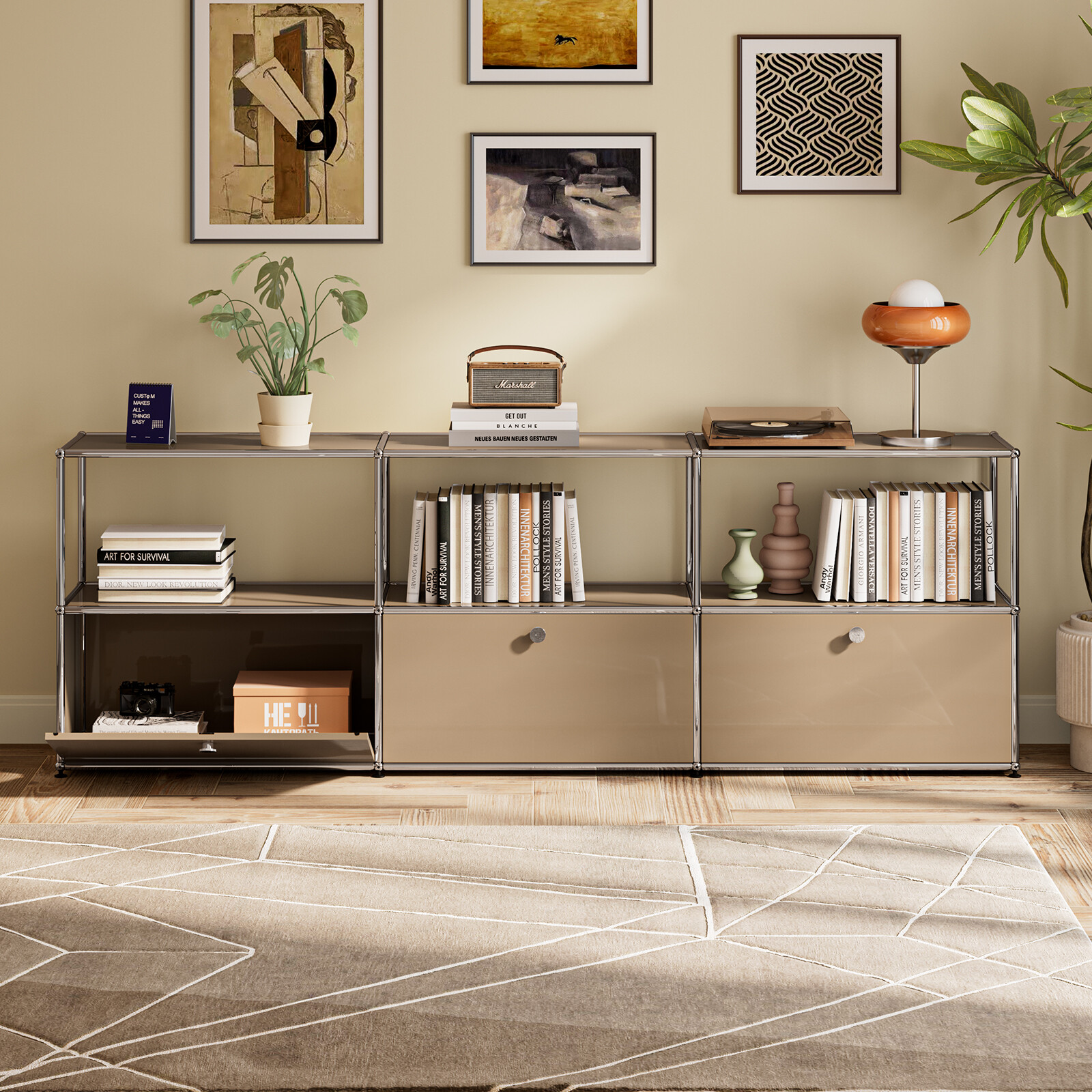 USM Haller Style Modern Storage Cabinet Metal Storage Organizer Shelf Home Decor