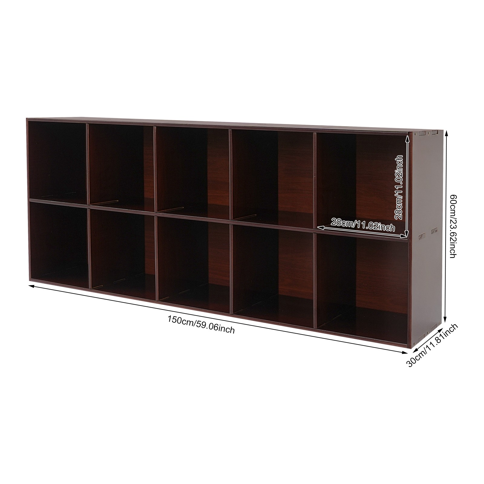 Floor Cube Bookshelf Vertical & Horizontally Tier Book Storage, Wood Bookcase