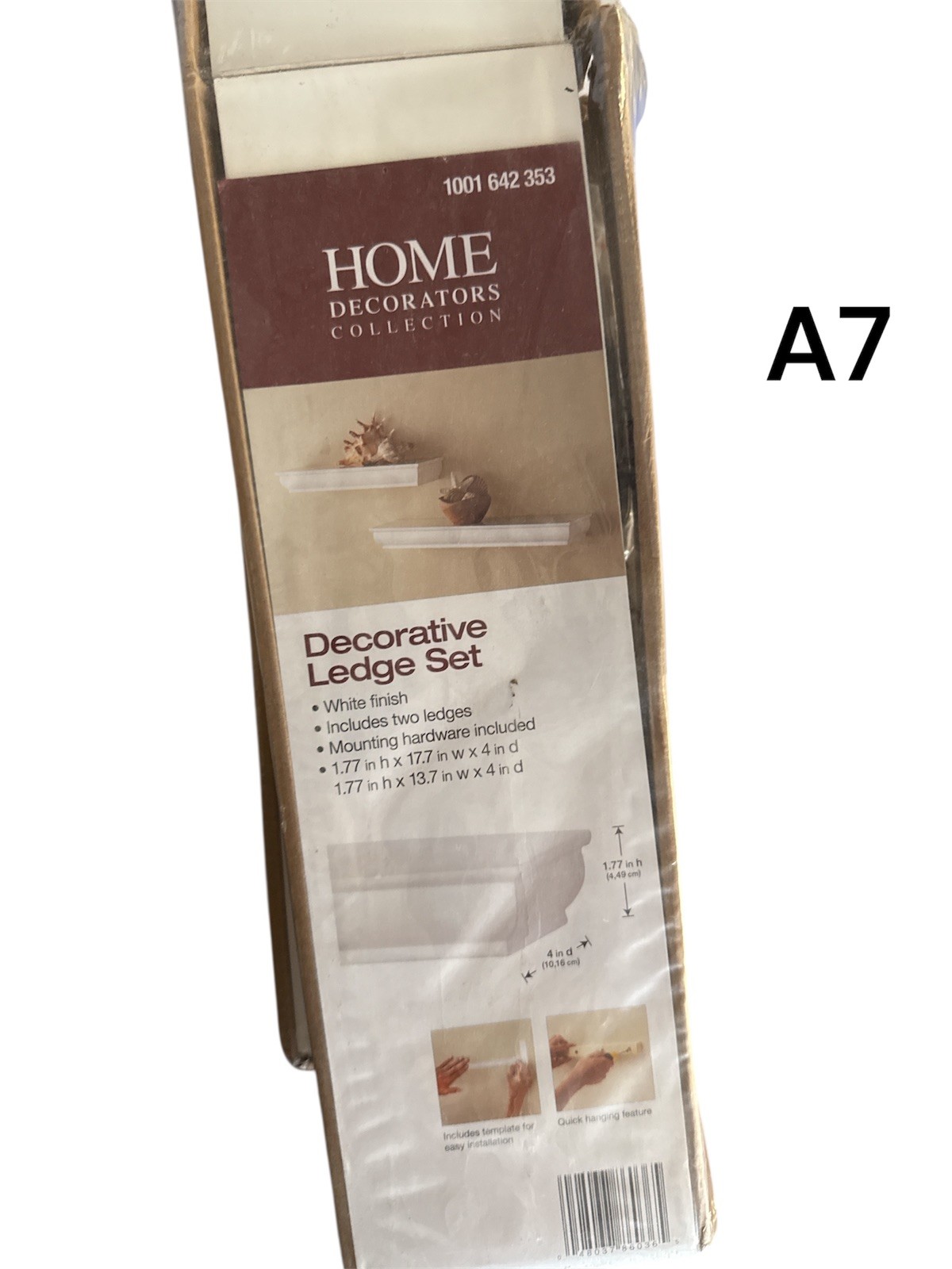 Home Decorators Collection Profile Shelf Wall-Mountable In White,plus hardware.