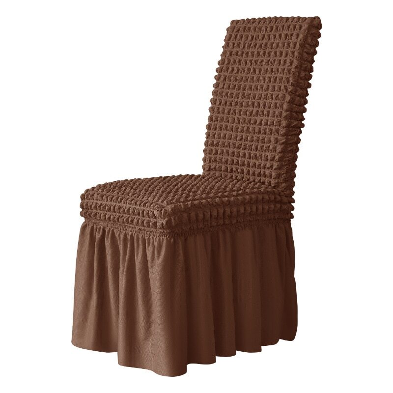 Seersucker Chair Cover Long Skirt Spandex High Back Dining Room Wedding Banquet