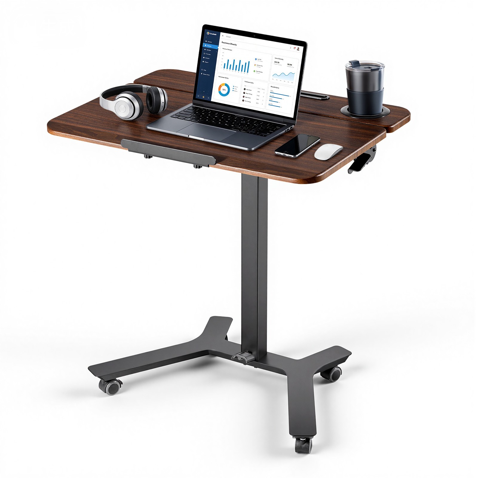 VEVOR Standing Desk Adjustable Height Mobile Stand Up Table Tilting 28.2 x20.7in