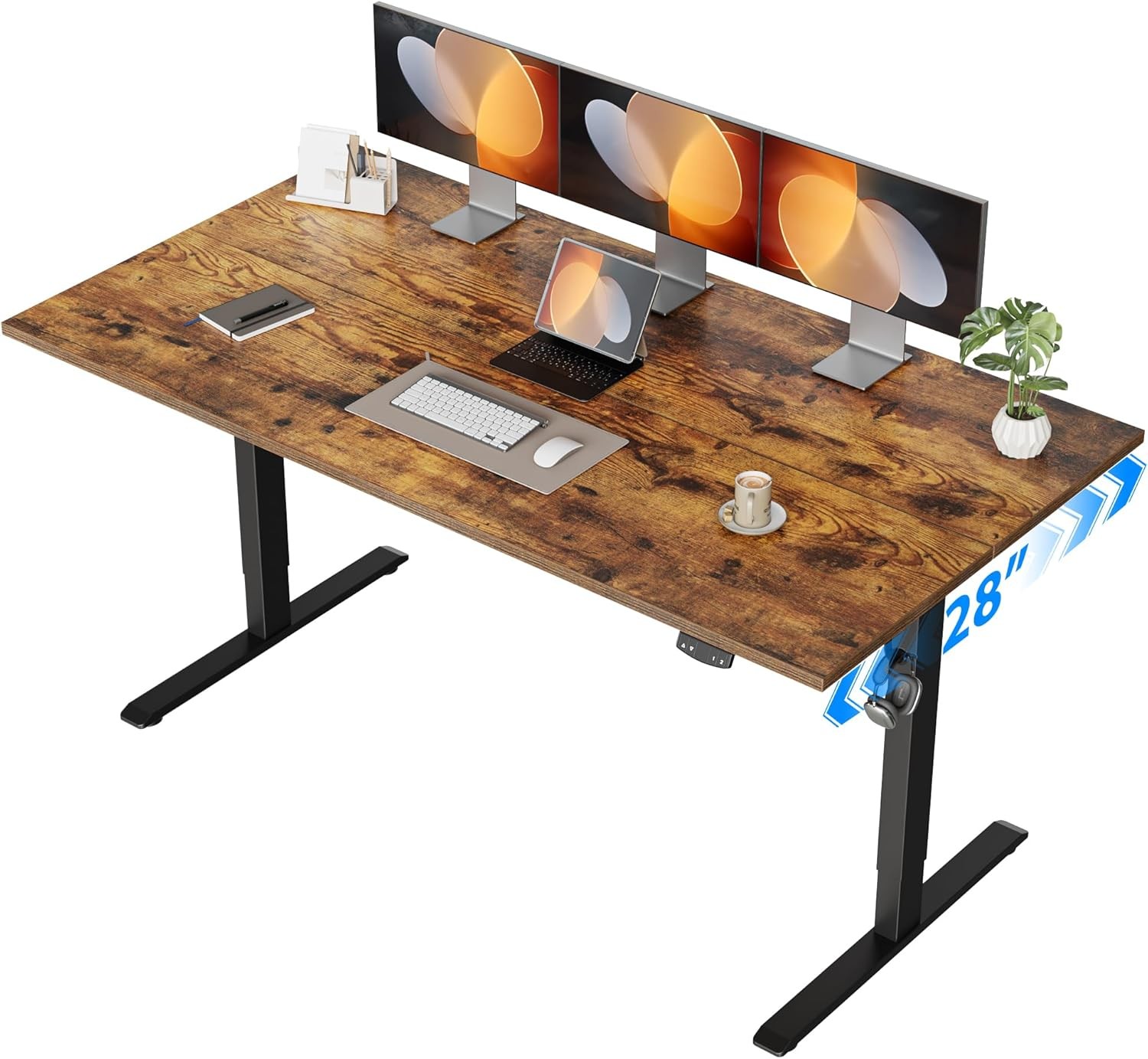 Electric Standing Desk, 63 x 28 Inches Height Adjustable Desk, Sit Stand up for