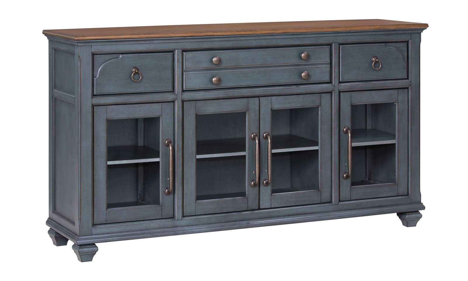 Americana Buffet Server Cabinet, No Assembly Required, Corduroy Blue Finish