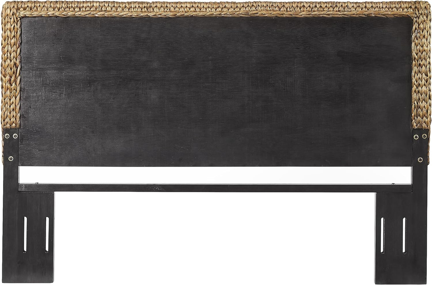 Edgewater Boho Natural Fiber Handwoven Rattan Headboard for Queen Size Bed, Seag