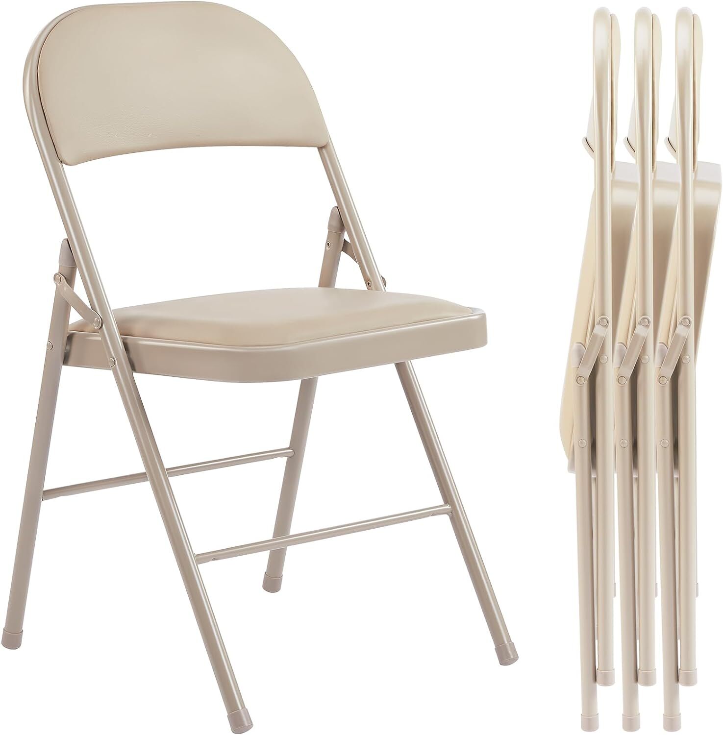 Leather Folding Chair Padded Folding Chairs Outdoor Camp Metal Foldable Chairs