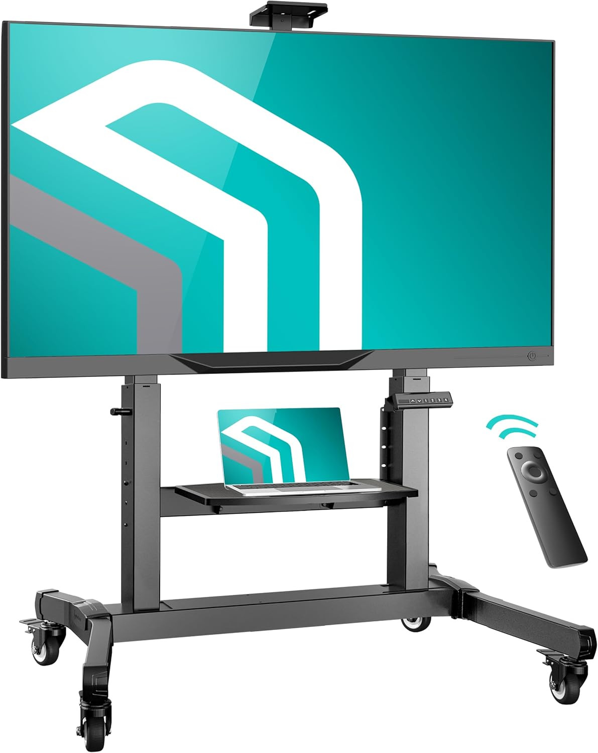 Electric Mobile TV Stand on Wheels for 50-100 Inch Screens, 286 Lbs Capacity