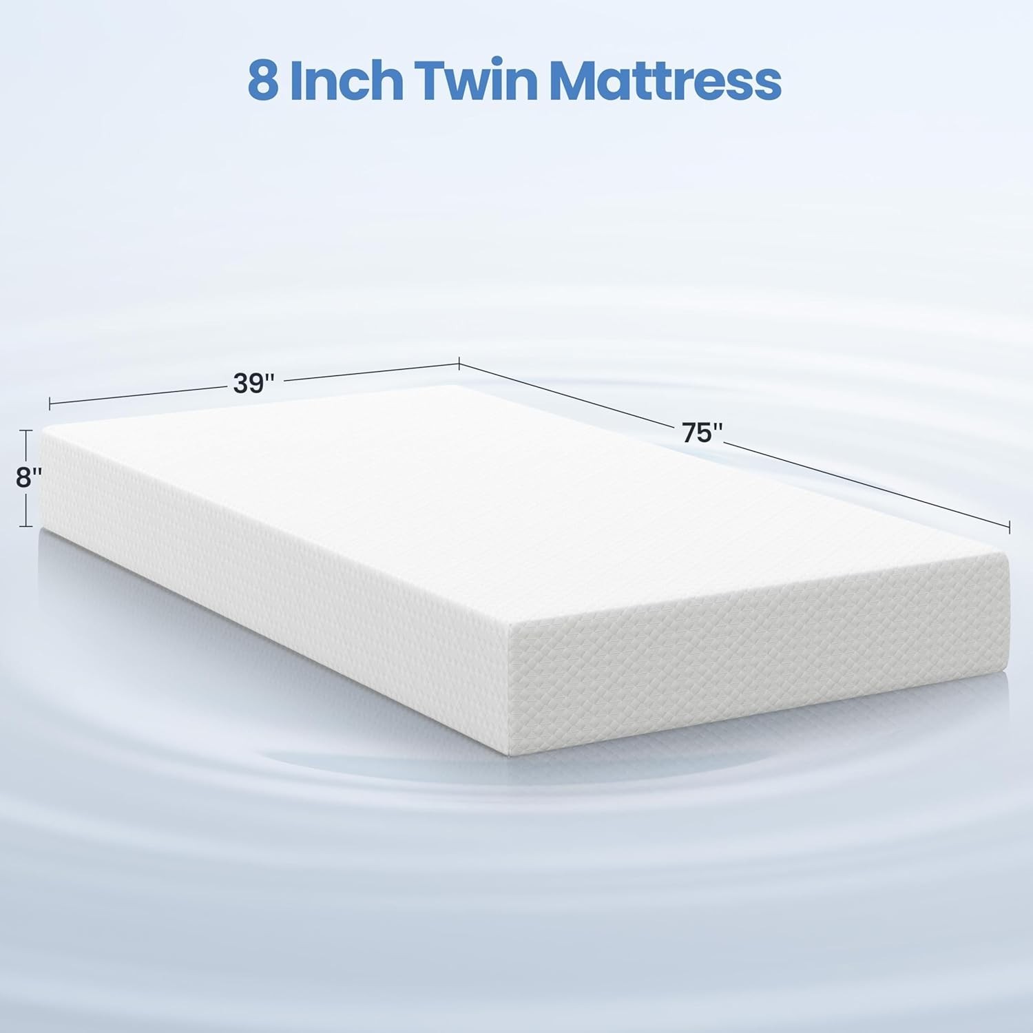 8 Inch Twin Mattress 3-Layer Cooling Gel Memory Foam Pressure Relief Mattress