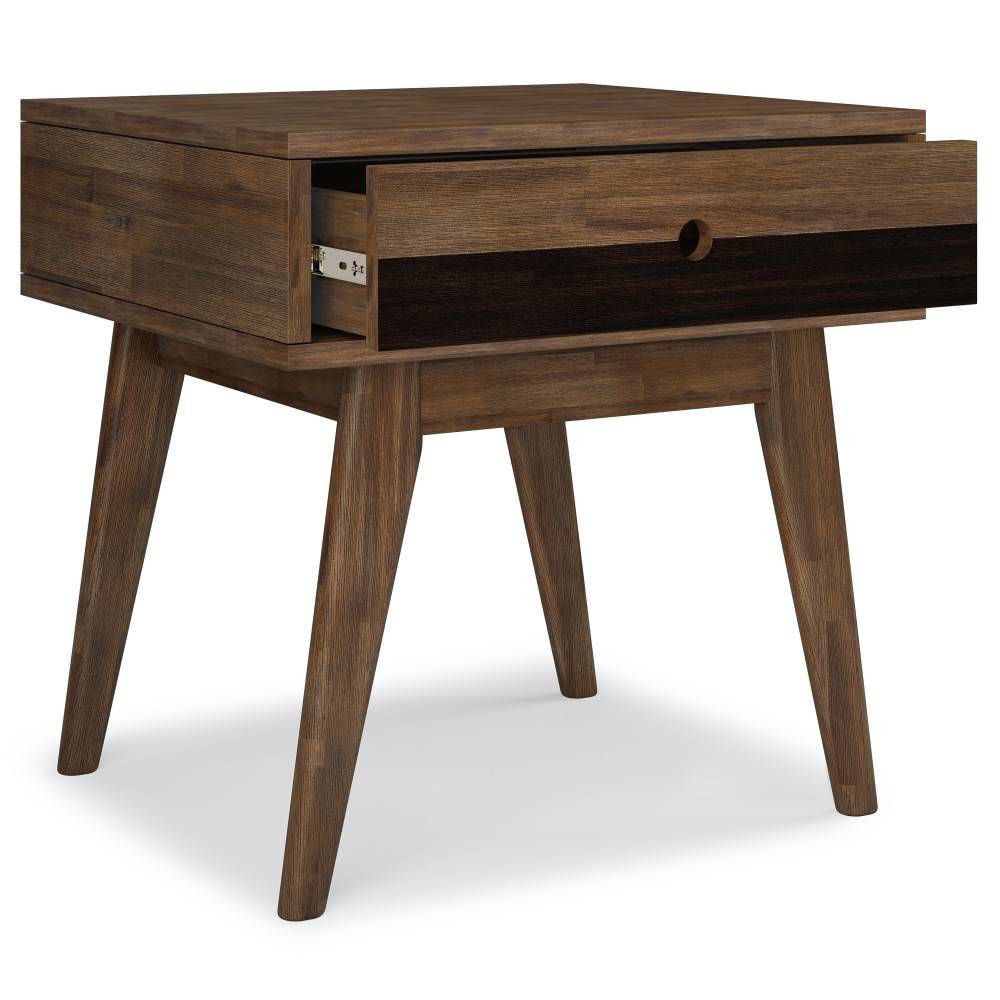 Wright End Table Rustic Natural Aged Brown – WyndenHall: Solid