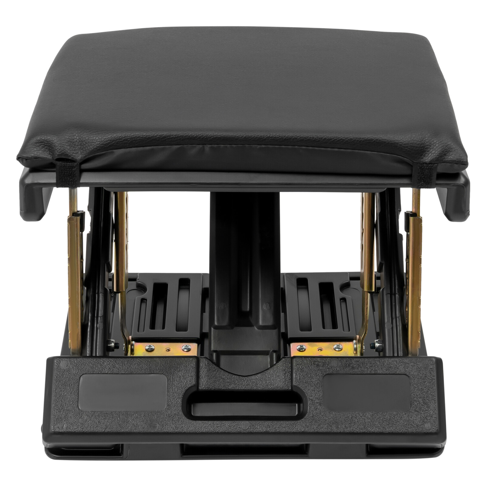 12.4*12.4*3.35in Black ABS& PU& Sponge& Copper Ergonomic Foldable Footrest ﻿ ﻿
