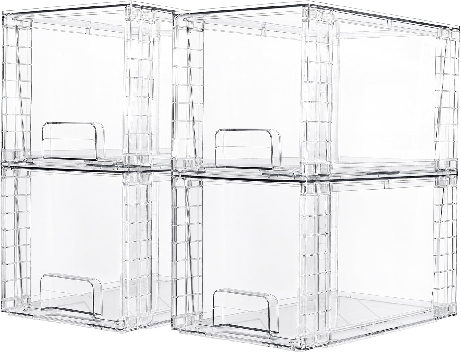 Clear View Multi-Use Acrylic Storage Bins – Easy Assembly & Space Saver
