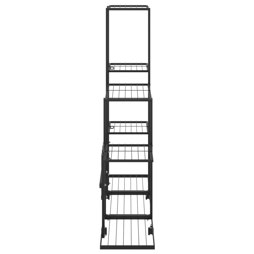Flower Stand with Wheel 37.2″x9.8″x36.4″ Black Metal