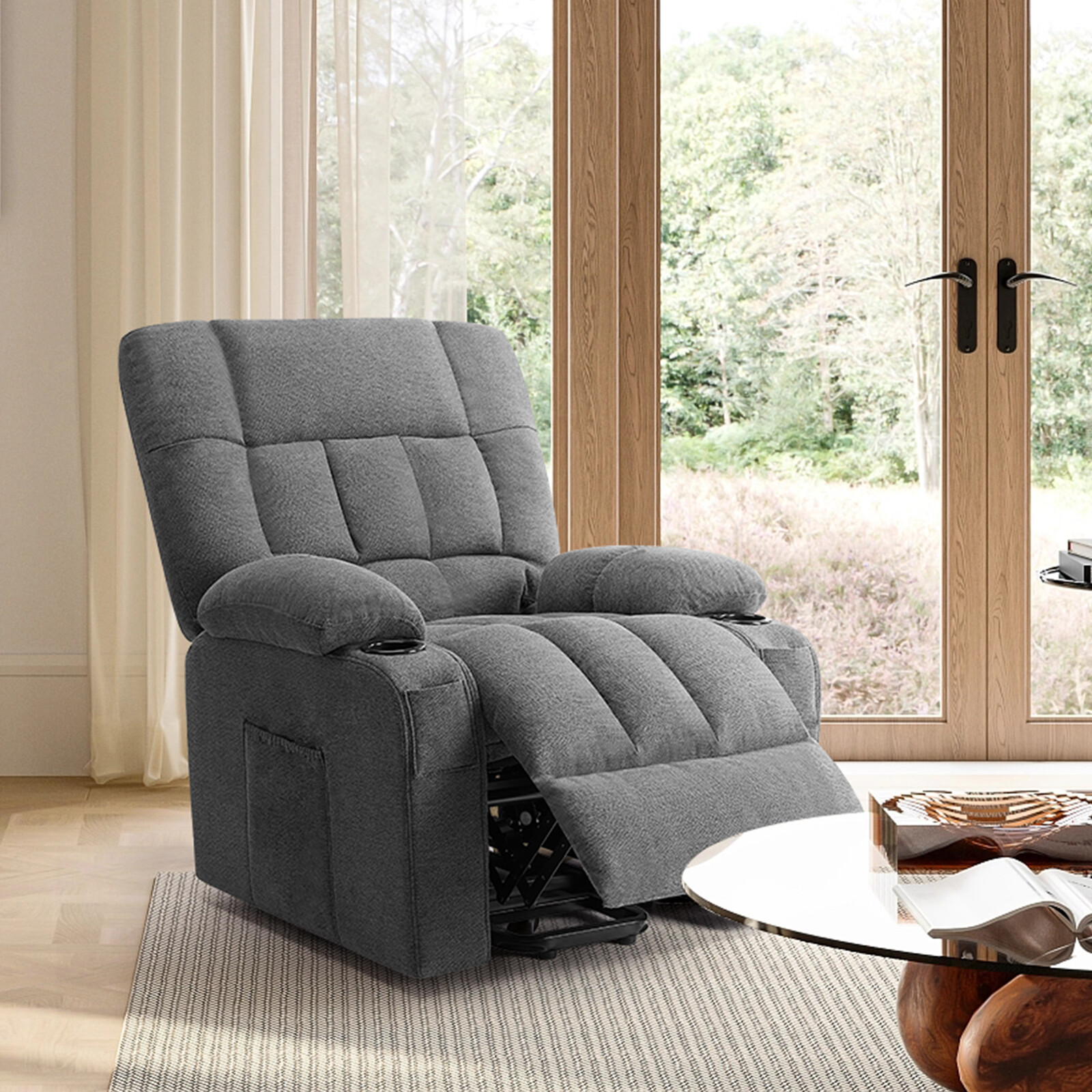 Elderly Motor Power Lift Recliner Sofa w/Massage&Heat Electric Lazy Lounge Chair