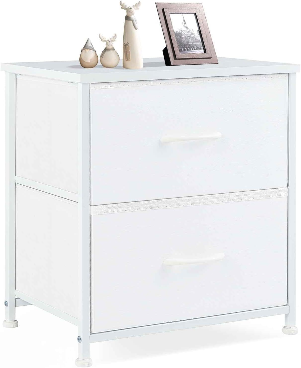 Nightstand with 2 Storage Drawers,20″ Height End Tabl Small e Bed Side Furniture