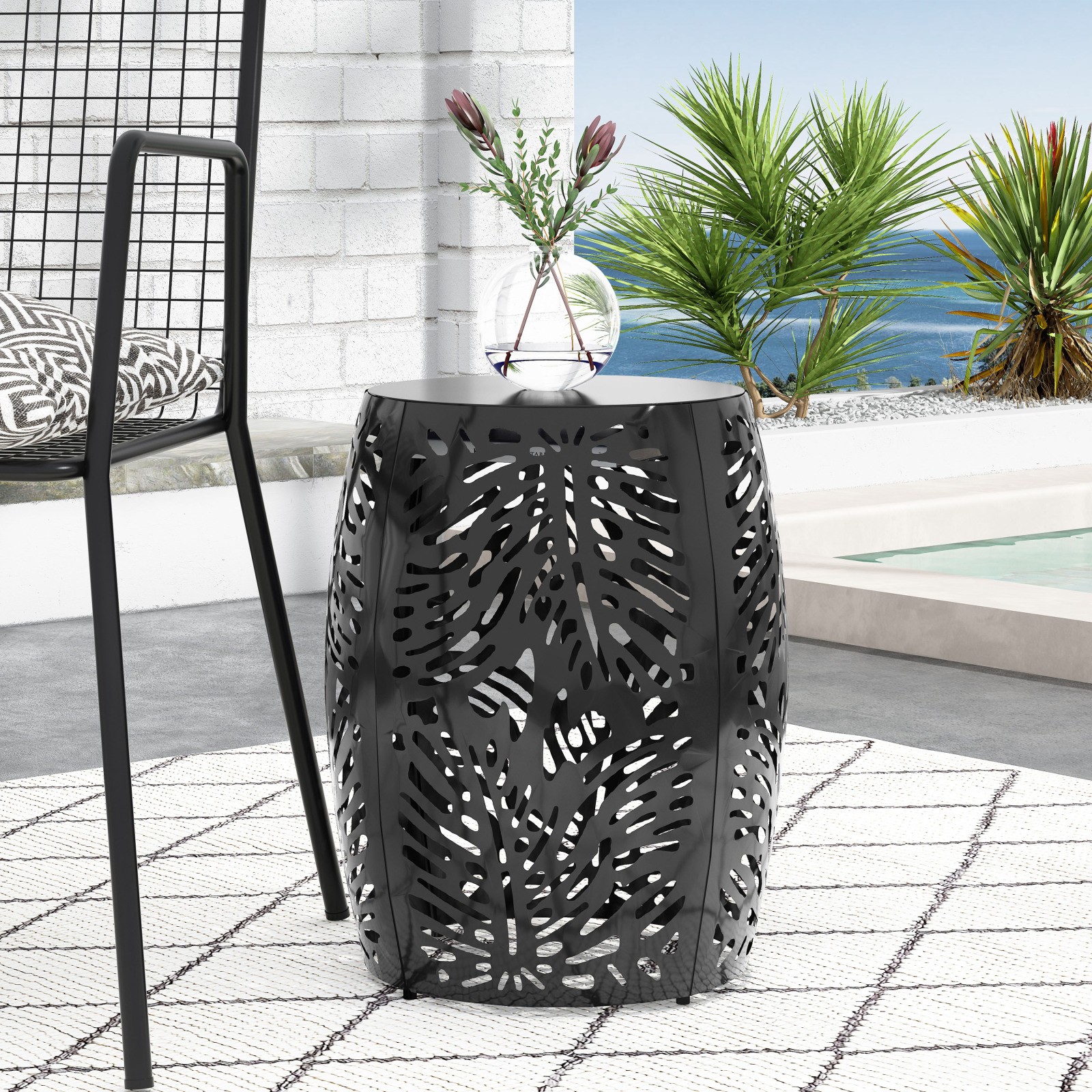 Iron Accent Table 16.5″ W x 16.5″ D x 20.5″ H Black