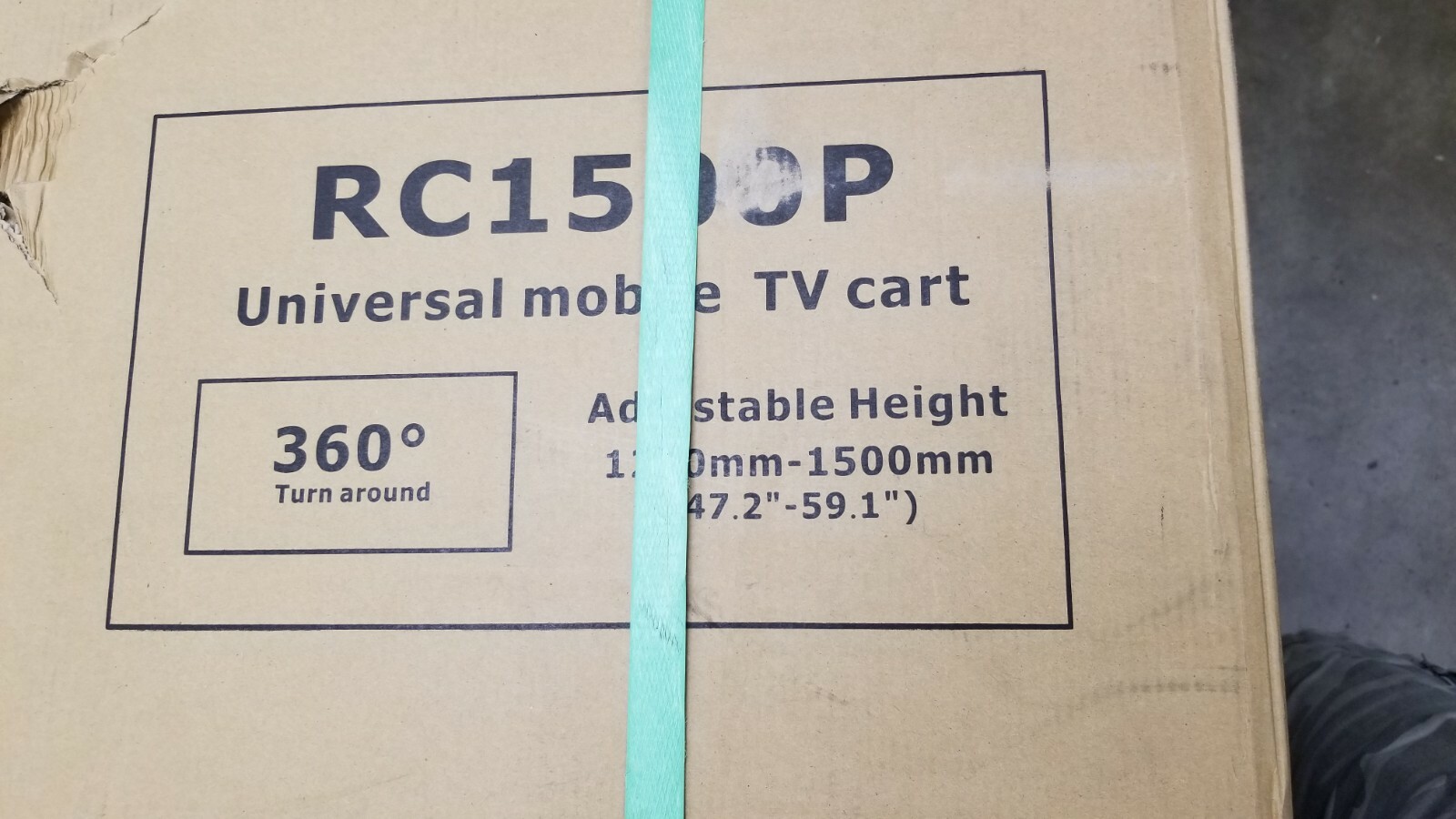 Mount Factory RC1500P Universal Mobile TV Cart 100lb Black (LOCAL PICKUP ONLY)