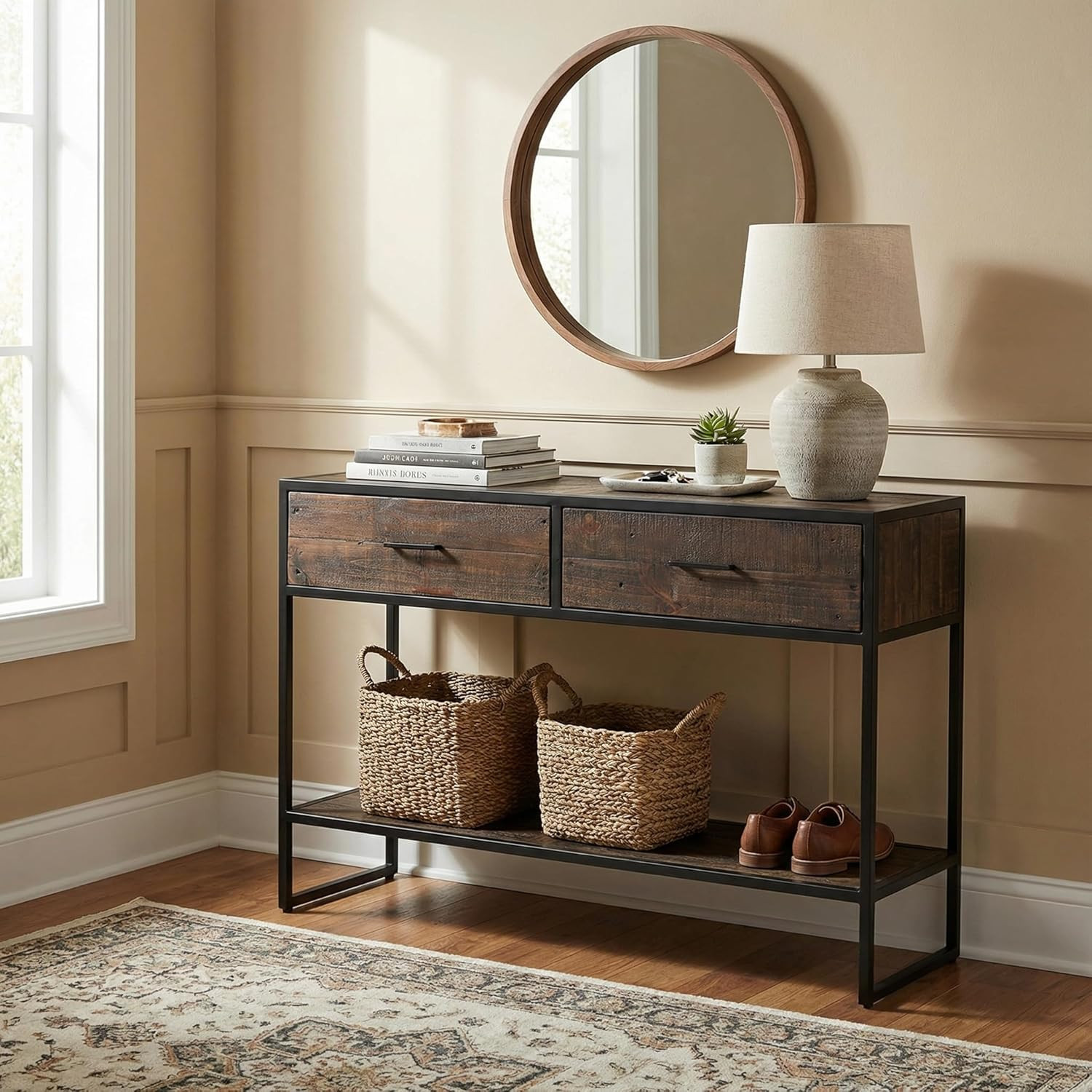 Knoll Brown Console Table – Stylish & Modern Design