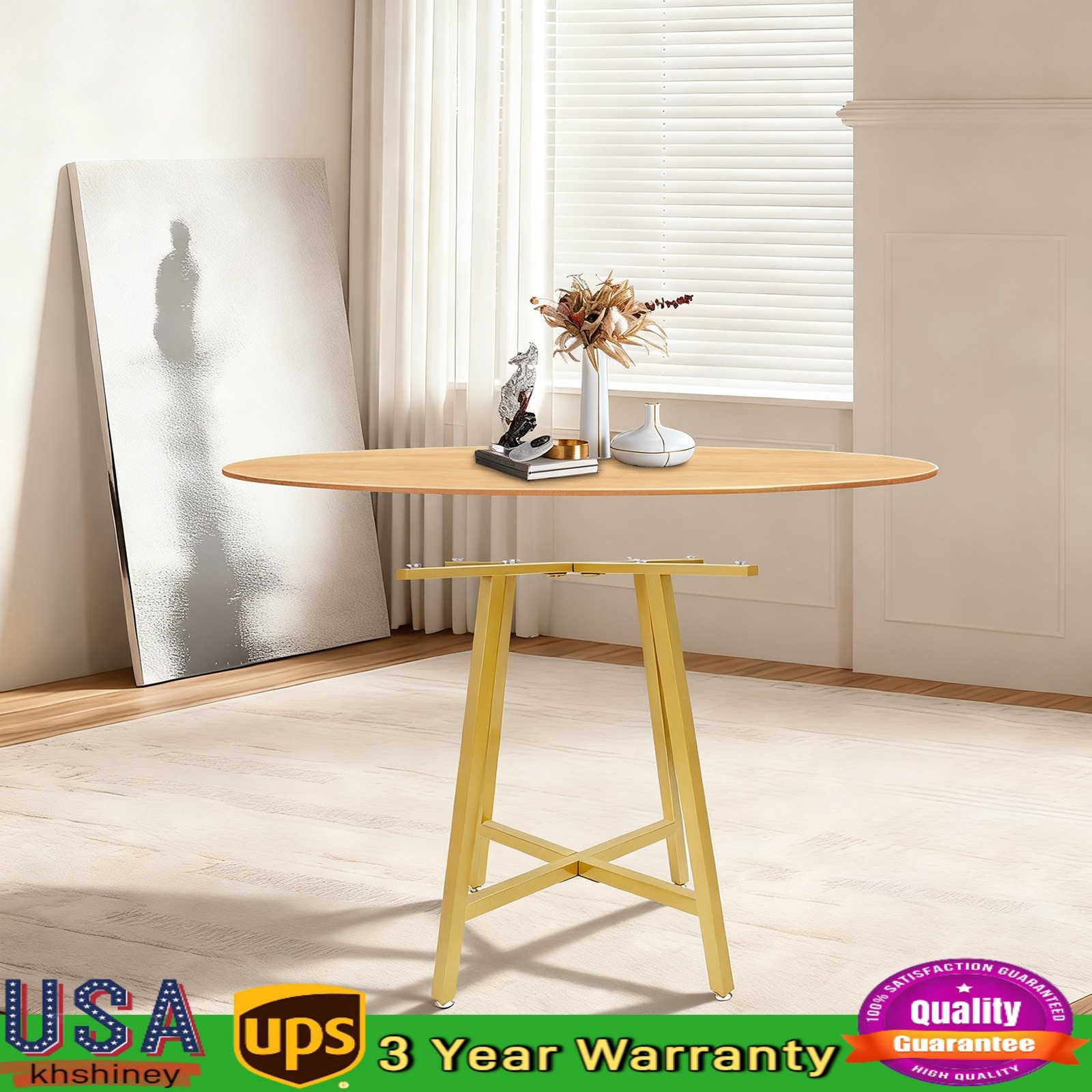 Stable Gold Table Base Modern Table Base Free Standing 100lbs Max. Load USA