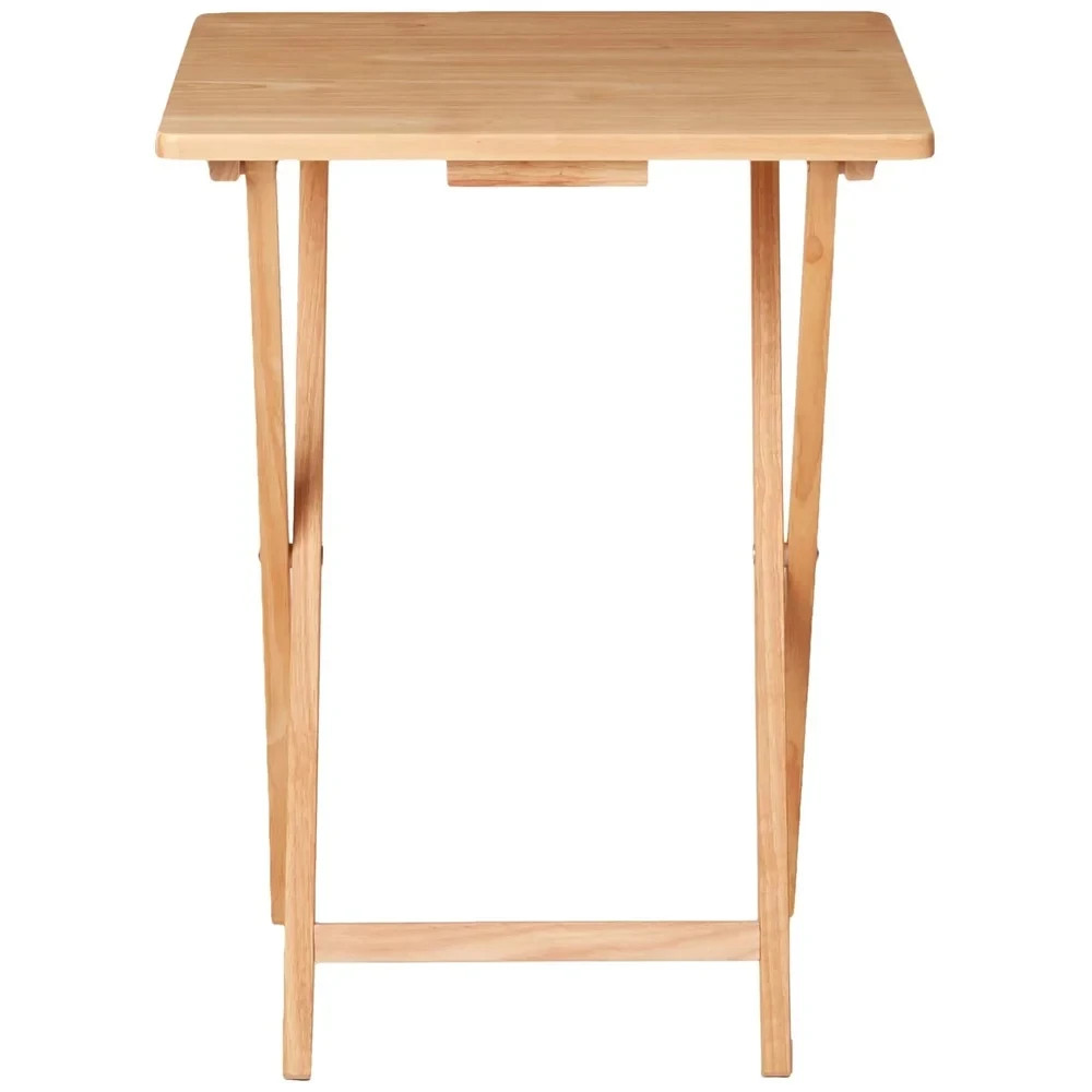 No Assembly Required Folding TV Tray Table – Natural L 19 x W 15 x H 26 inch