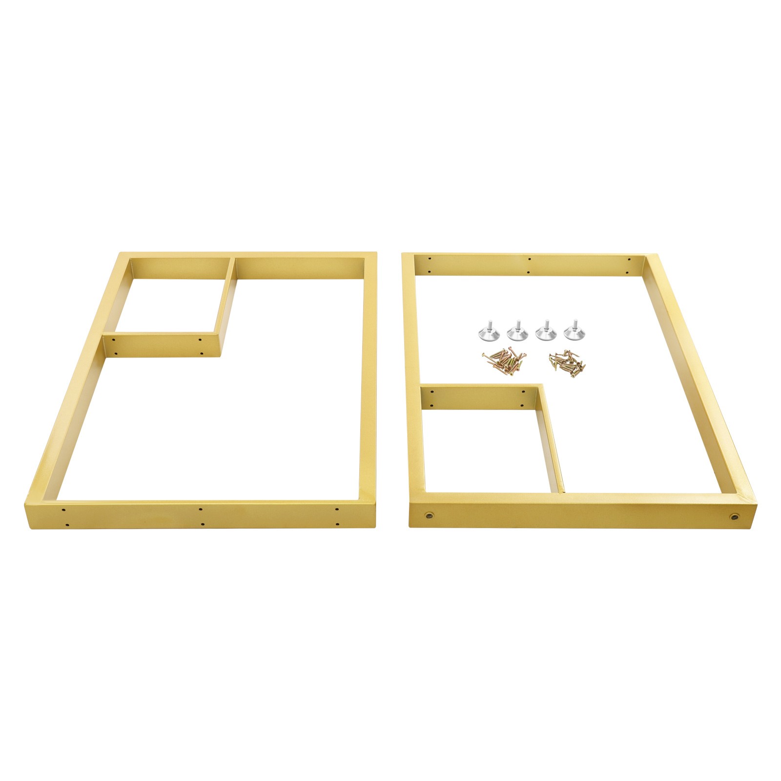 Gold Iron Table Legs 28 Inches No Table Board Included With Adjustable Foot Pads