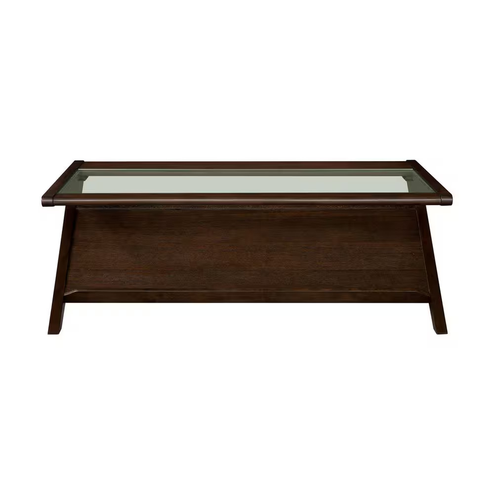 Rocket 27 In. Morocco Brown Rectangle Glass Coffee Table