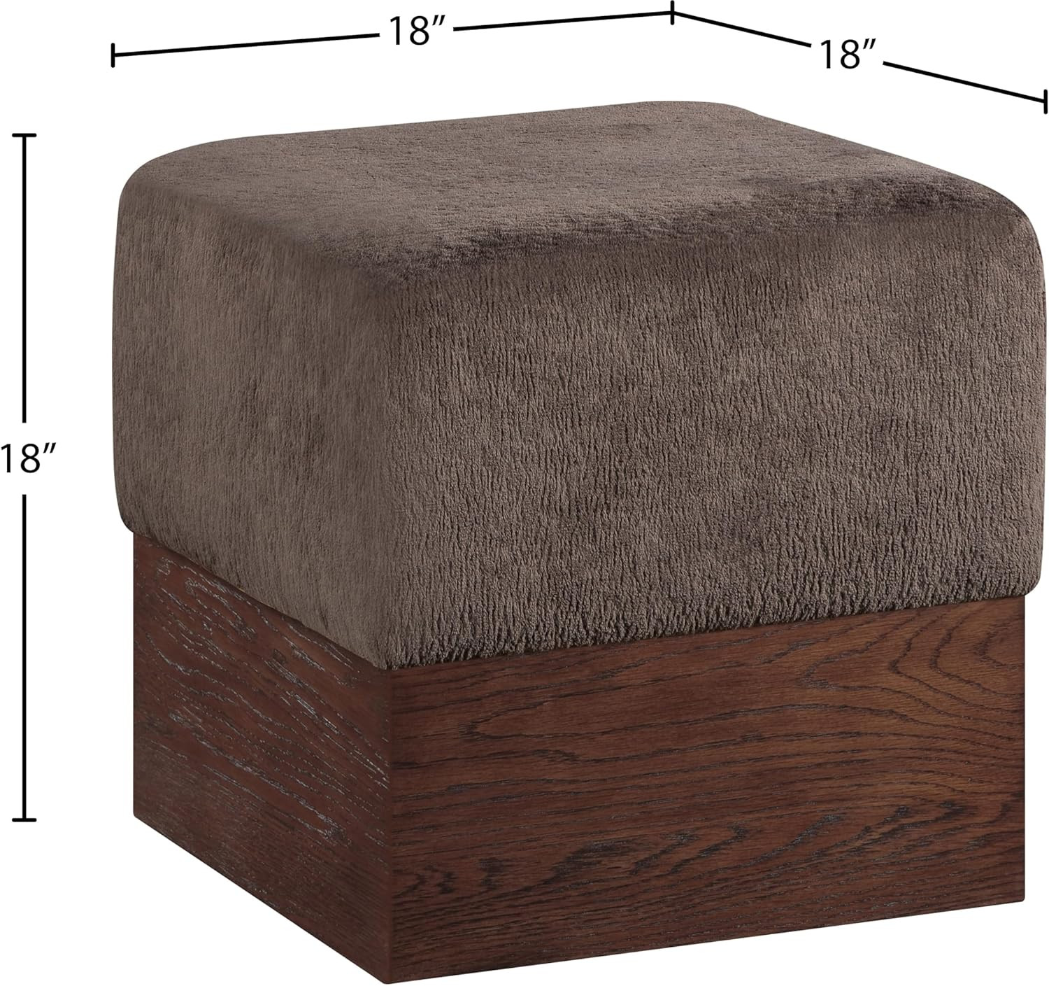 Luxurious Havre Brown Velour Fur Ottoman Stool for Stylish Interiors
