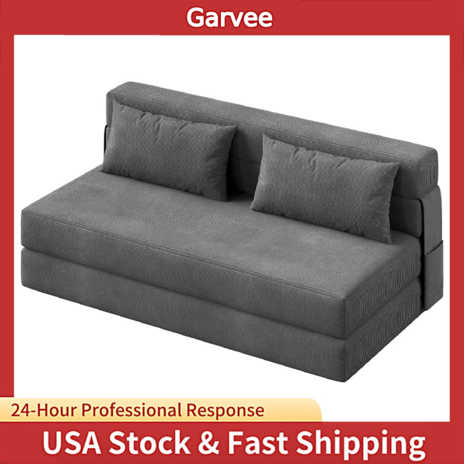 Tufted‑Floor‑Structure Composes The 4‑in‑1 Folding Sofa Bed, Dark‑Gray Convertib