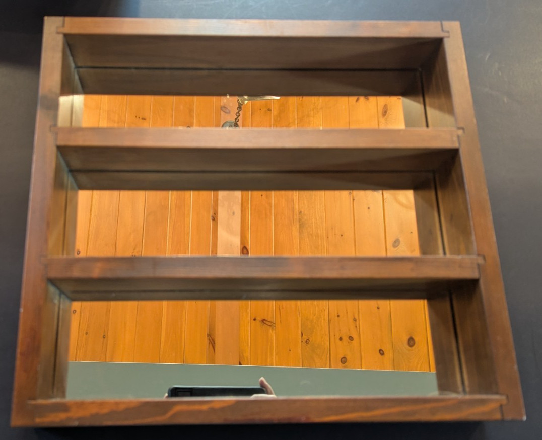Vintage Mirrored Curio Wall Shelves 1980 s