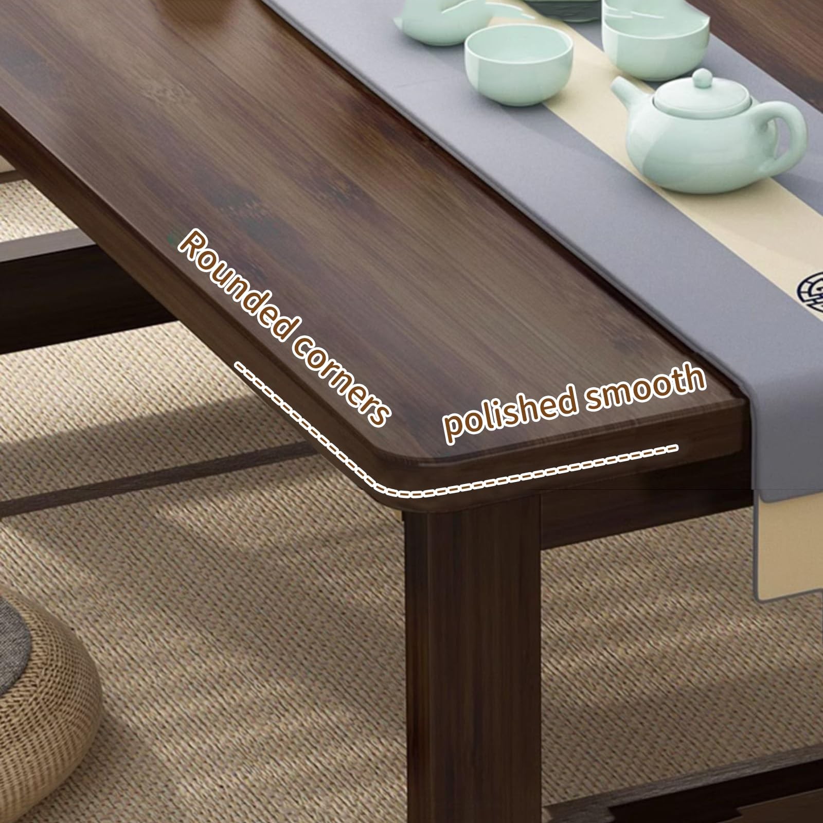 Japanese Foldable Floor Table,Portable Solid Wood Japanese Folding Coffee Tab…