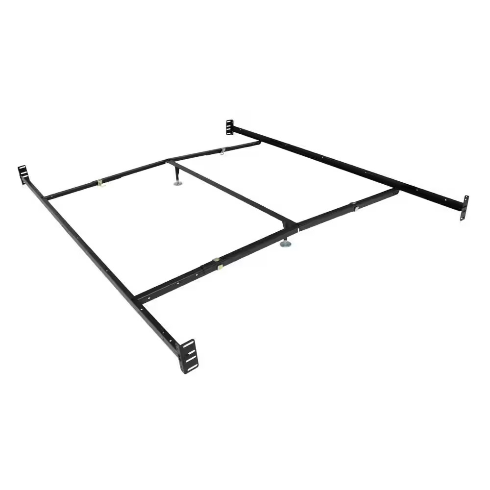 Black Adjustable Bedframe Headboard Footboard Bolt on Bed Rails Free Shipping Ne