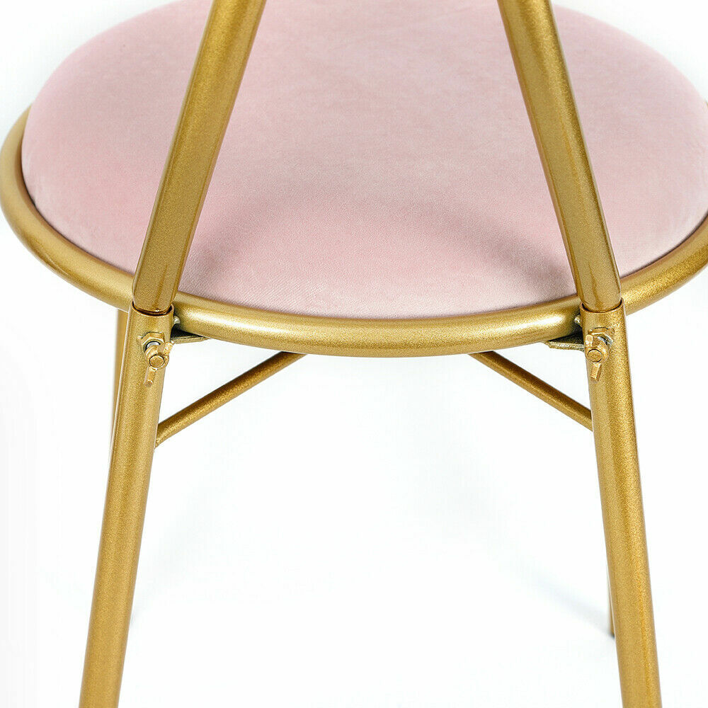 Modern Simple Dressing Table Makeup Chair With Stool Pink Vanity Velvet Chair