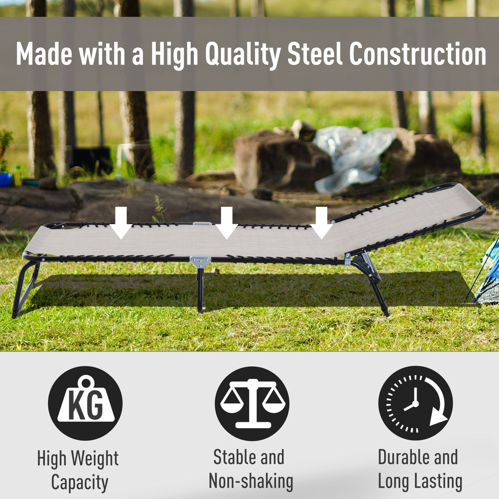 Chaise Lounge with Flexible Positioning Ideal for Patio and Beach