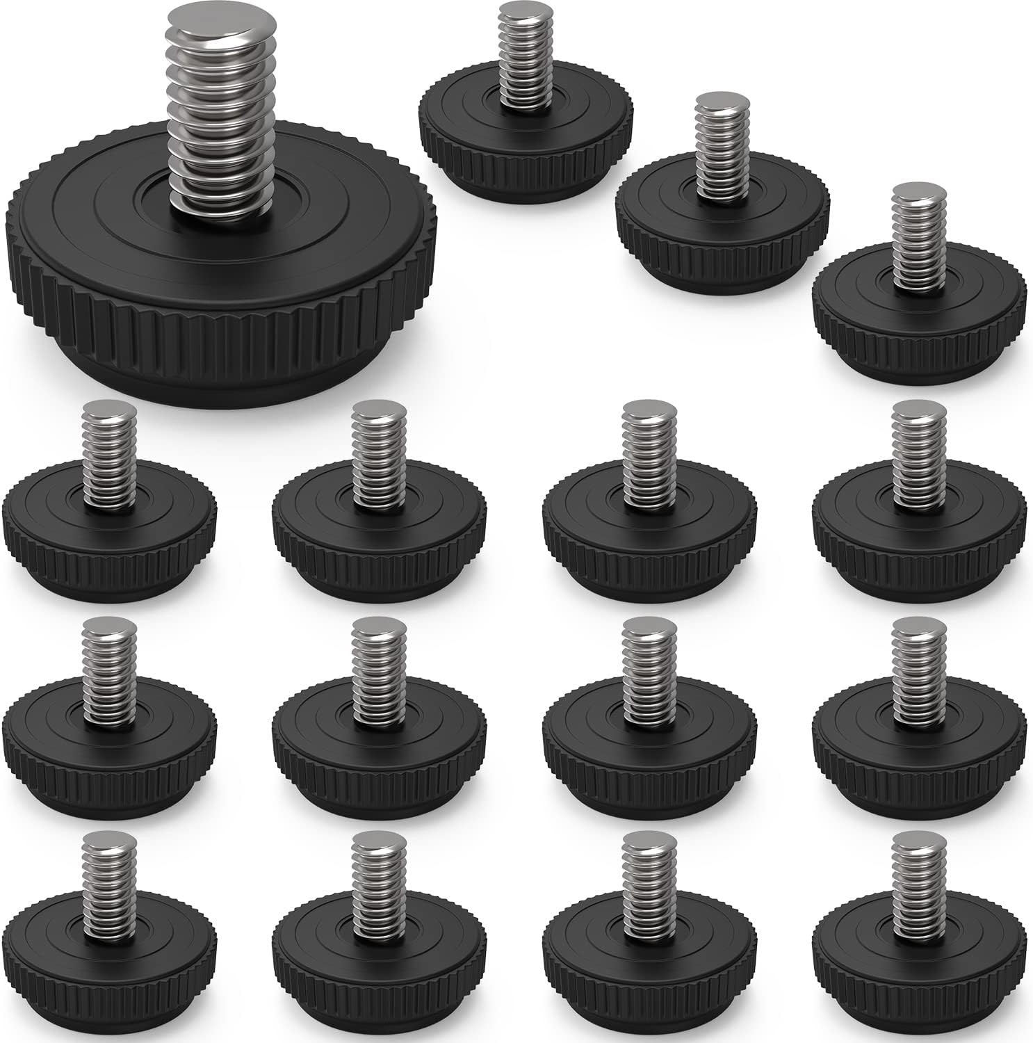 16 Pack 5/16-18 Stainless Steel Adjustable Threaded Furniture Leg Leveling Feet