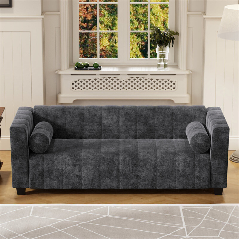 U_Style 78.7”Upholstered Sofa for Living Room, Bedroom, Salon, Simplified Style