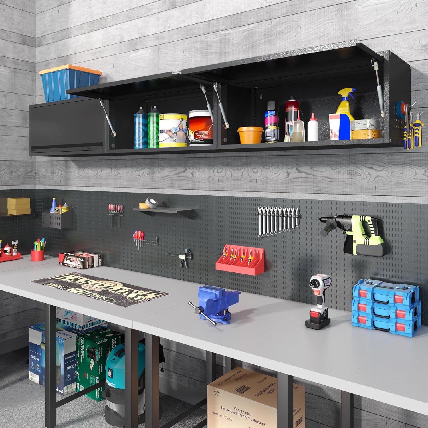 Metal Wall Cabinet Wall Mount Tool Box Chest Garage Tool Storage Wall Organizer