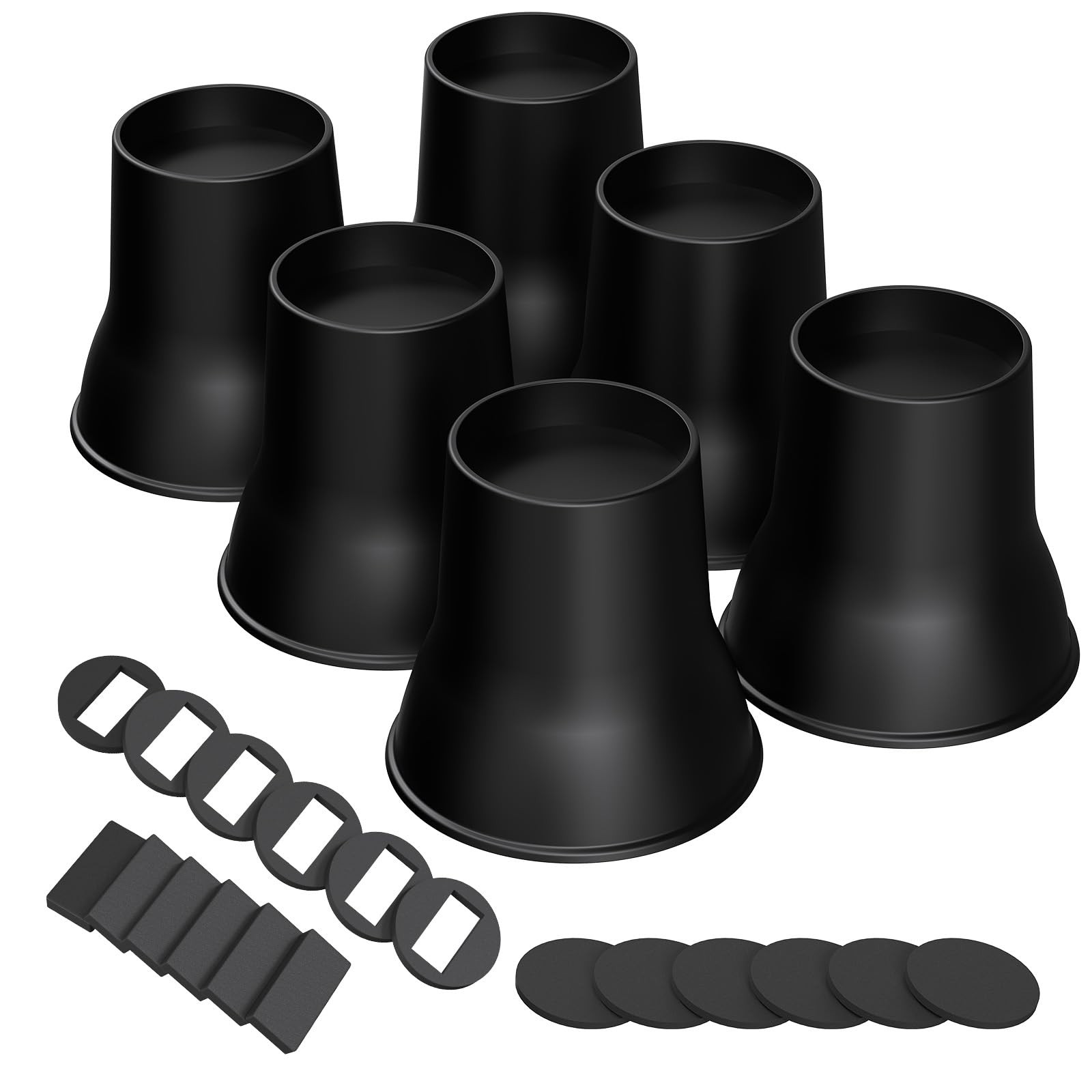 Bed Risers 6 Inch 6 Pack Heavy Duty Furniture Risers Up to 2200 Lbs Round Couch