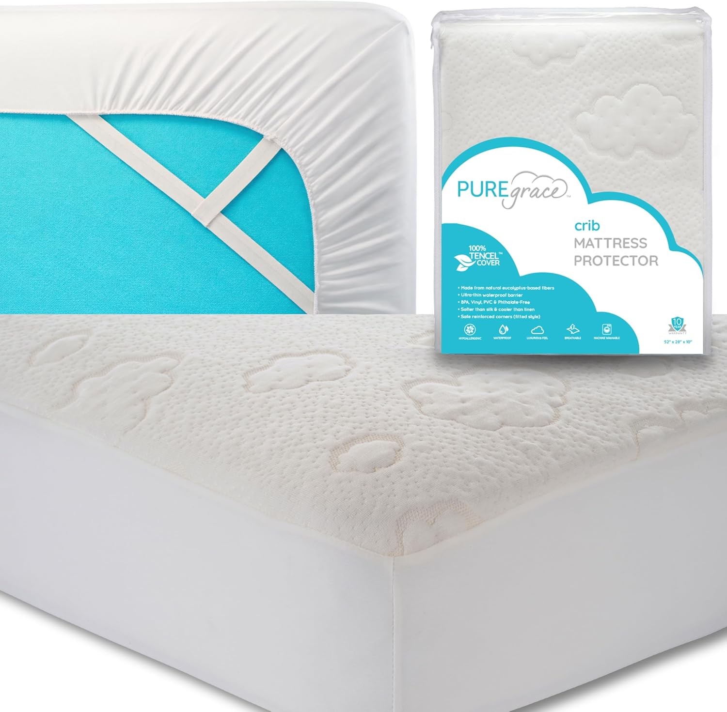 Egrace Crib Mattr Protector – Eucalyptus Tencel Fiber Waterproof