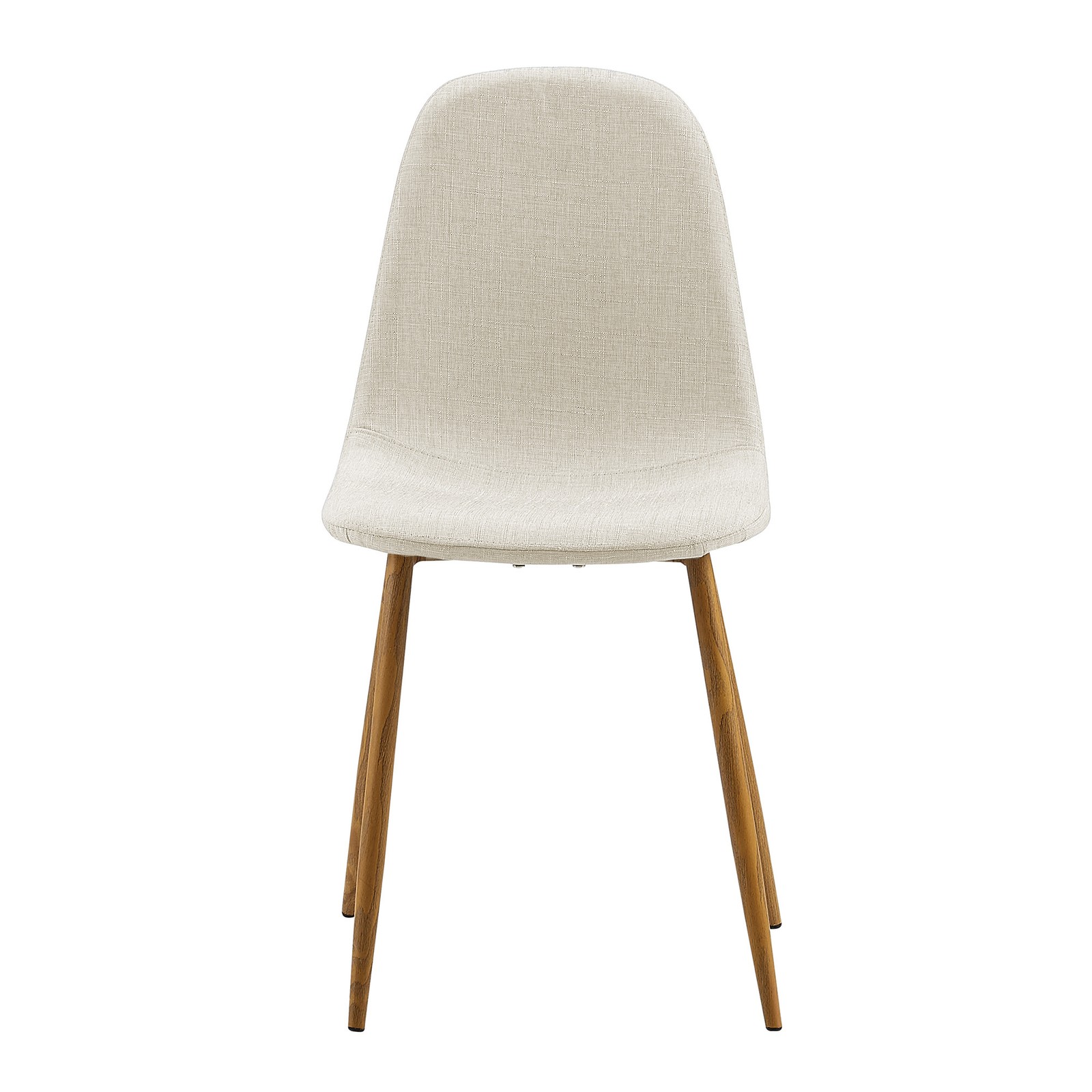 Teamson Home Minimalist Fabric Chair Seating Beige Fabric Wood Grain Legs Set of
