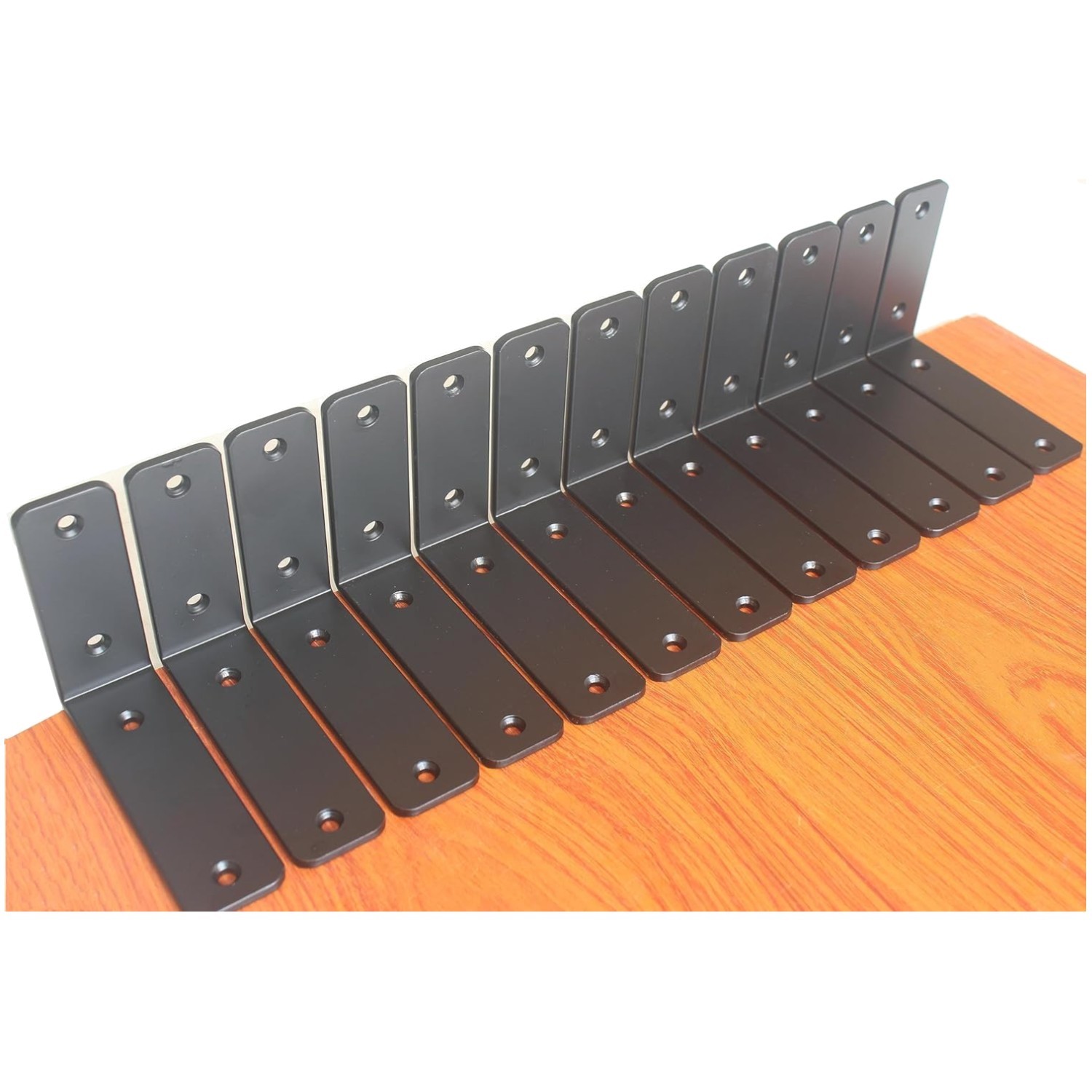 Matte Black Heavy-Duty Shelf Brackets – 100lb Support for Home & Office
