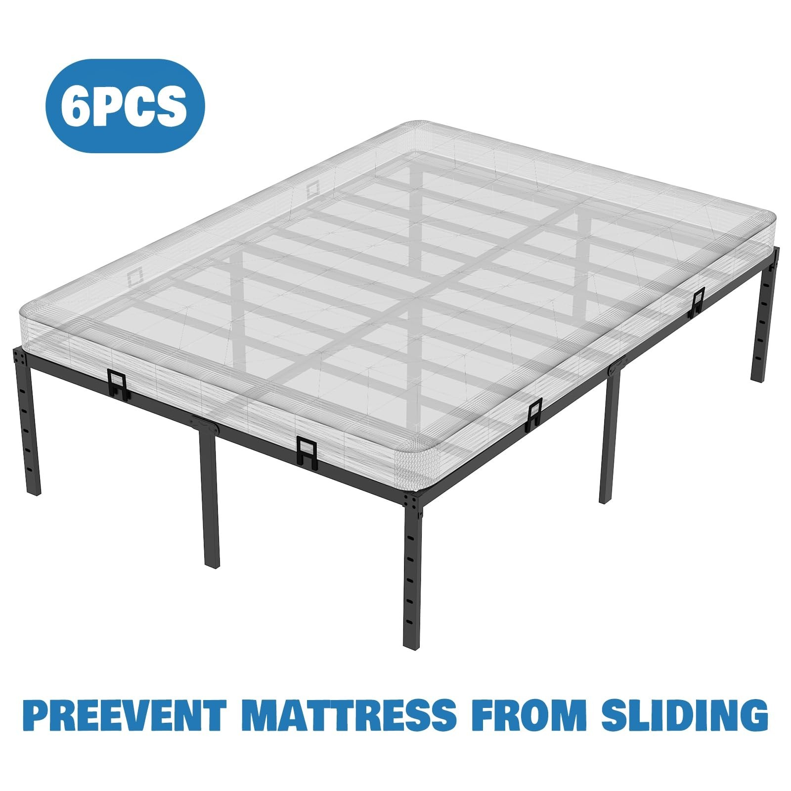 Mattress Holder for Metal Bed Frame Extra Thick Slide Stopper to Keep Mattres…