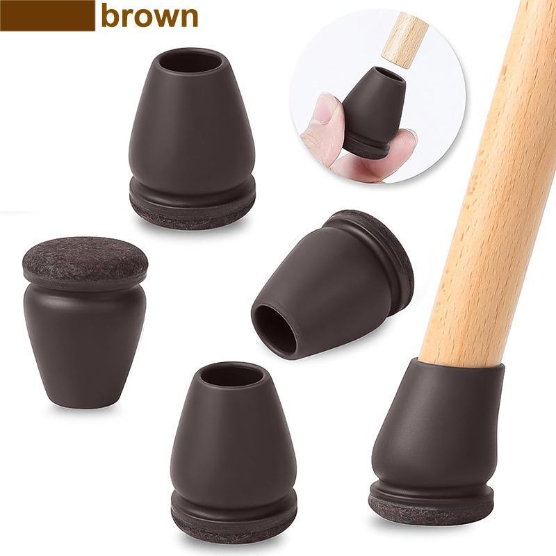 8pcs Silicone Chair Leg Protectors – Thick Felt Pads, Floor & Furniture Safety