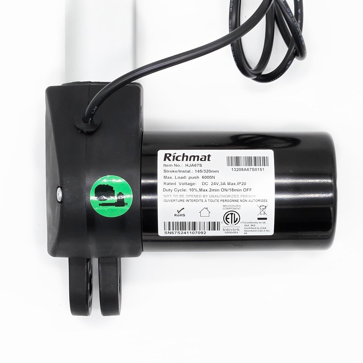 HJA67S Actuator Motor Replacement for Adjustable Bed Base (4 Pin Head)