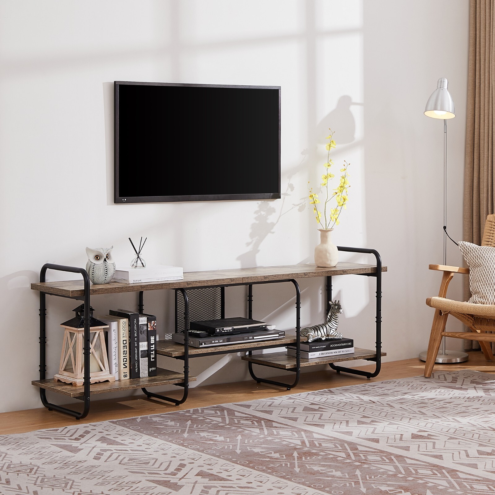 55″/63″/71″L TV Stand Table Shelving Entertainment Center up to 77 Inch TV