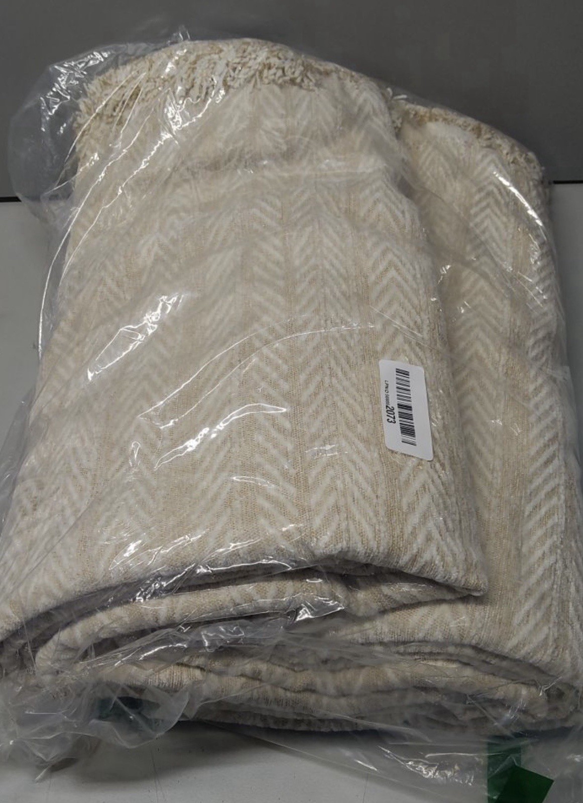 Boho Chenille Couch Cover Throw Blanket 71×134 Fishbone Beige Sofa Protector Pet